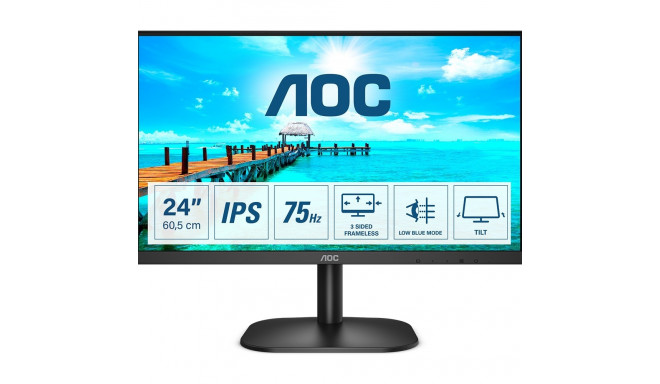 "61cm/24'' (1920x1080) AOC 24B2XDA 16:9 4ms VGA DVI HDMI VESA Speaker Full HD Black"