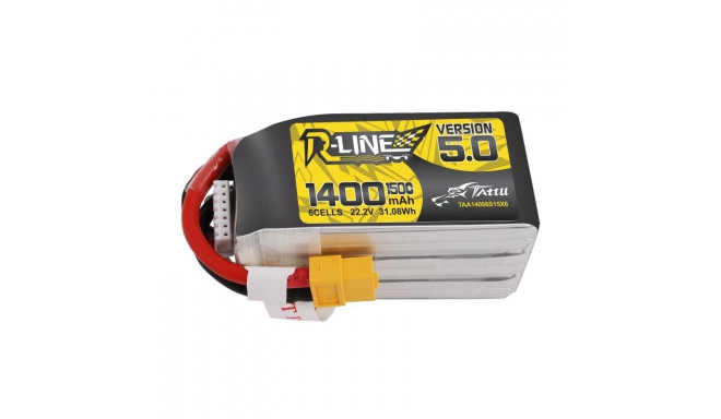 Battery Tattu R-Line 5.0 1400mAh 22.2V 150C 6S1P XT60