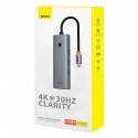 6in1 Hub Baseus  UltraJoy USB-C do HDMI4K@30Hz1+3xUSB 3.0+PD+RJ45 (space grey)