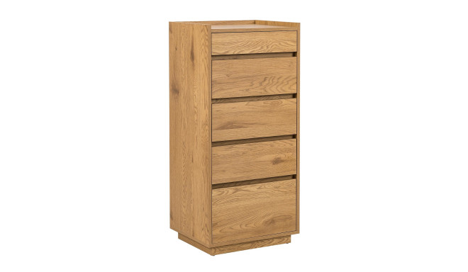 Kummut SACHA 50x40xH109cm, tammedekooriga melamiin