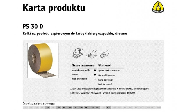 K.PAPER RULL 115mm PS30D P240 (50mb)