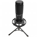 LORGAR Voicer 721, Gaming Microphone, Black, USB condenser microphone with tripod stand and pop filt