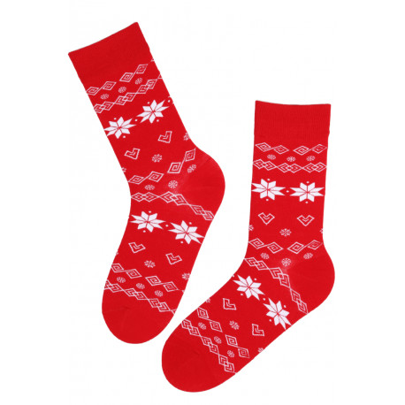SOKISAHTEL AILO punased jõulumustriga sokid meestele 446