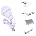 LED bulb to USB white light 3W cable long 1m 200lm