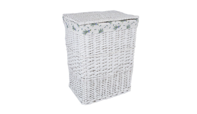 Laundry basket MAX-1, 45x33xH59cm, weave, color: white, with fabric