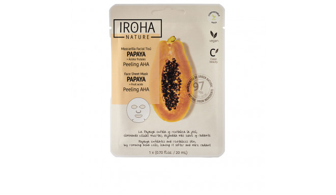 IROHA PAPAYA PEELING AHA mascarilla facial tisú 1 u