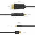 Unitek kaabel miniDisplayPort - DisplayPort M/M 2m (Y-C611BK)
