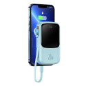 Power Bank BASEUS QPow - 10 000mAh LCD Quick Charge PD 20W with cable to Lightning 8-pin blue PPQD02