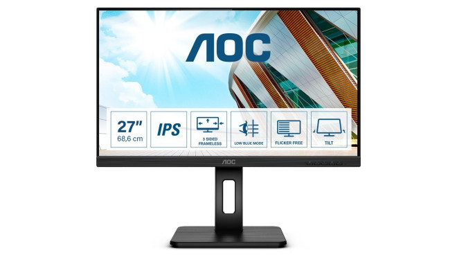 AOC monitor 27" 1920x1080 27P2Q Full HD 4ms IPS HDMI VGA DVI DP USB 16:9