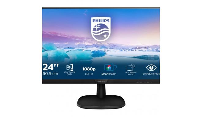 "60,5cm/24'' (1920x1080) Philips V-Line 243V7QDSB 5ms IPS 16:9 VGA DVI HDMI VESA Full HD Black"