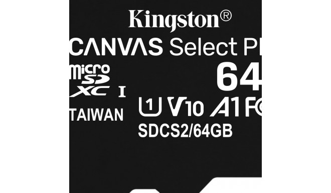 "CARD 64GB Kingston Canvas Select Plus MicroXC 100MB/s"