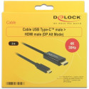 "DeLock HDMI > USB-C (ST-ST) 2m Adapterkabel 4K 30Hz Schwarz"