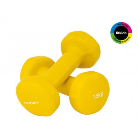 Tunturi vinüülhantlid 1,5 kg, kollased, 2tk