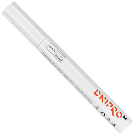 Marker ehitajale 2mm, valge, 7g DNIPRO-M