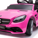 Jeździk na akumulator Mercedes BENZ SLC300 Cabrio dźwięki, światła, pilot - różowy