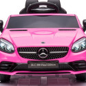 Jeździk na akumulator Mercedes BENZ SLC300 Cabrio dźwięki, światła, pilot - różowy