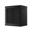 Hanging cabinet 19 inches 12U 600x450 perforated doors (flat pack) black