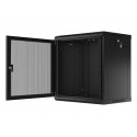 Hanging cabinet 19 inches 12U 600x450 perforated doors (flat pack) black