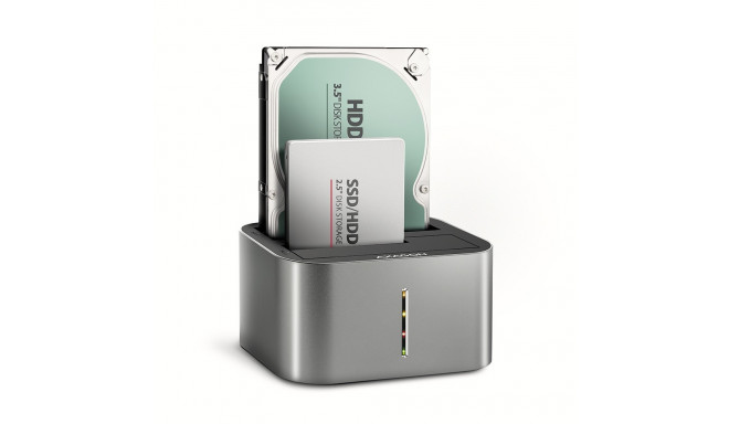 AXAGON ADSA-DC Dual Bay USB 3.0 Docking Station for 2.5" and 3.5" SATA HDD/SSD with Cloning 