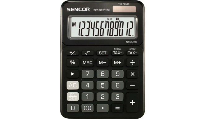 Calculator SEC 372BK Table, 12 Digit LCD