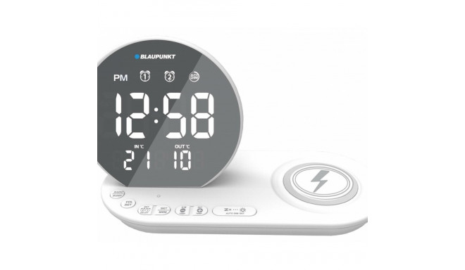 FM PLL clock radio/ALARM/USB/CR85WH Charge/Wireless charging/Indoor/outdoor temperature/white/CR85WH