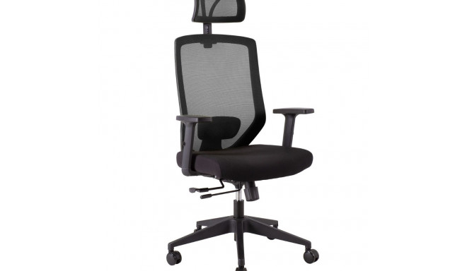 Töötool JOY peatoega, reg. käetoed, võrkseljatugi, 14501/max 120kg/ must võrkkangas+must