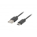 Lanberg kaabel USB 2.0 - USB-C 0,5m, must (CA-USBO-10CU-0005-BK)