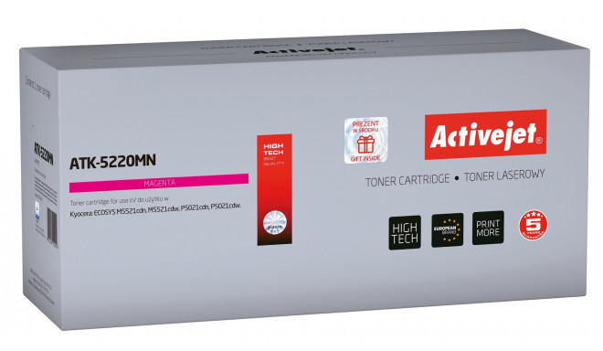 Activejet ATK-5220MN tooner (asendus Kyocera TK-5220M; Supreme; 1200 lehte; magenta)