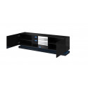 Cama TV cabinet QIU 200 MDF black gloss/black gloss