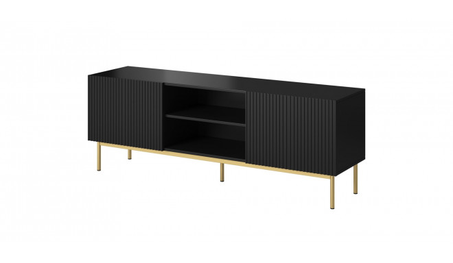 PAFOS RTV cabinet on golden steel frame 150x40x60 cm matte black