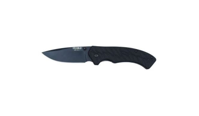 Foldable knife stainless steel with 77mm blade, black handle. Irimo blister