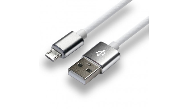 everActive USB kaabel 1m - valge, silikoon, kiirlaadimine, 2,4A - CBS-1MW