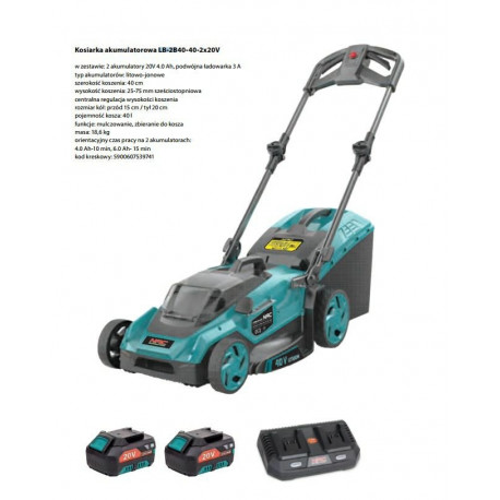 BATTERY BATTERY MOWER 2x20V 46cm 2x6.0Ah
