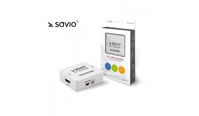 Savio CL-110 VGA2HDMI Adapter for signal converting from VGA to HDMI