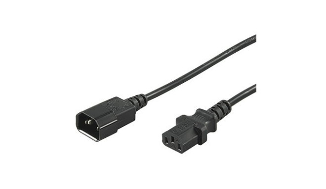 Toitekaabli pikendus 2m, C13 - C14 (lauaarvuti-monitor või UPS) 220V must