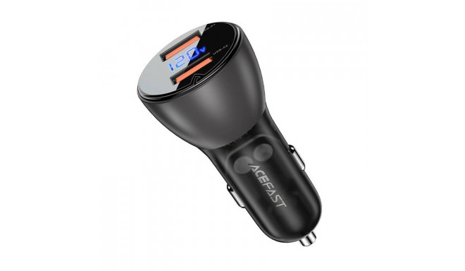 Car Charger Acefast B7, 45W, 2x USB, with display (black)