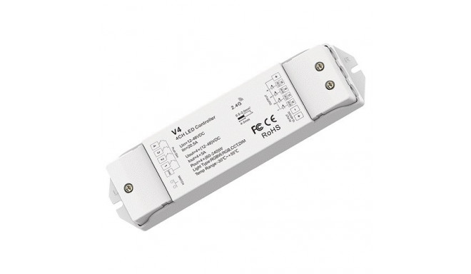 V4 LED Controller RGBW/CCT 12-48V, 4x5A, + Push DIM