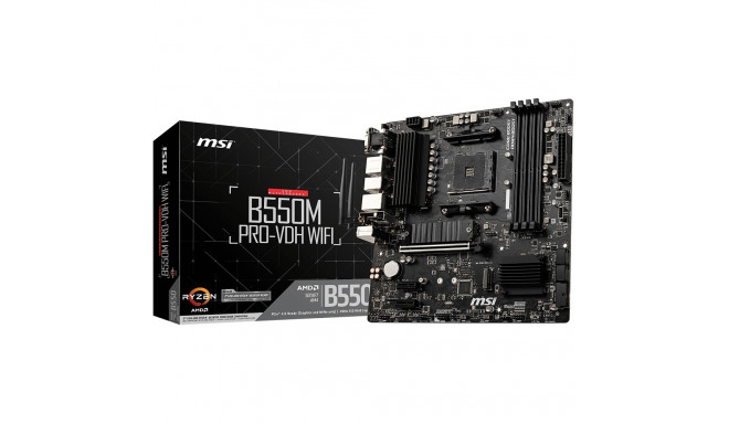 "AM4 MSI B550M PRO-VDH WIFI mATX (M.2 Port, PCIe 3.0 x 4, NVMe PCI:2 PCIe:1 RAM:4)"