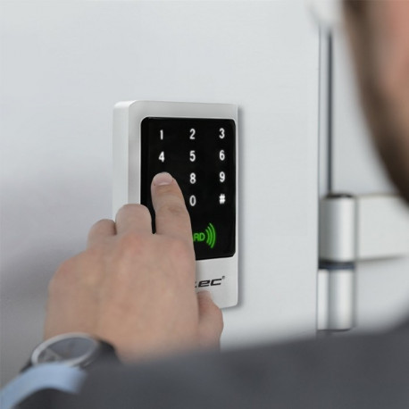 Qoltec 52444 koodlukk MIMAS RFID-lugejaga kood | kaart | võtmehoidja | uksekella nupp | IP68 | EM