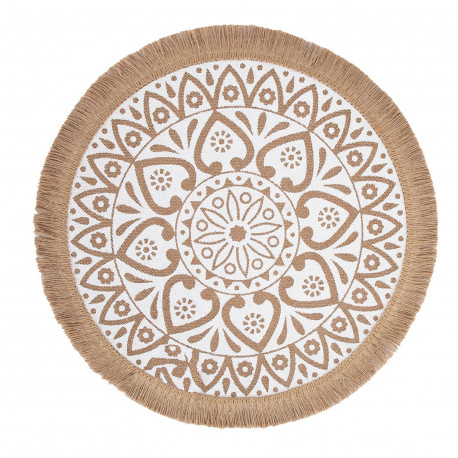 Placemat SOL D41cm, white pattern, mix