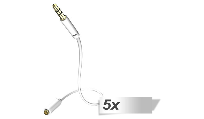 5x in-akustik Star Audio Cable extension 3,5 mm Jack Plug 5,0 m