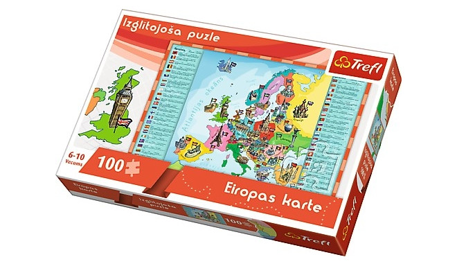 TREFL Educational puzzle 100 Europe (In Latvian lang.)