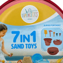 COMPACTOYS Beach bucket with sandbox toys 7 in 1, red