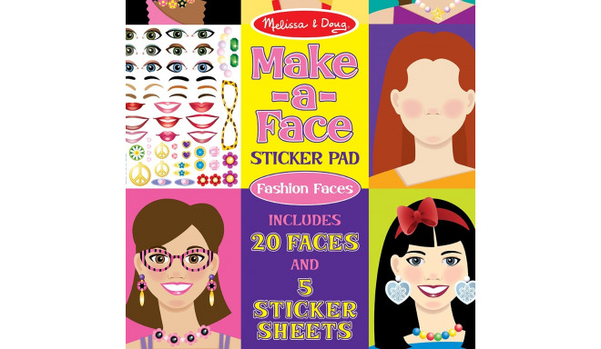 MELISSA & DOUG Make-a-Face Fashion Faces Sticker Pad