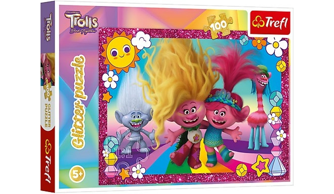 TREFL TROLLS Glitter puzzle Trolls 3, 100 pcs