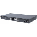 Intellinet 16-Port Gigabit Ethernet PoE+ Web-Managed Switch with 2 SFP Ports, IEEE 802.3at/af Power 