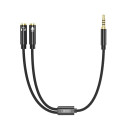XO NB-R197 Audio cable 2in1 NB-R197 3.5mm jack - socket 3.5mm jack / microphone 0.23m