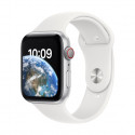 Apple Watch SE GPS + Cellular 44mm Silver Aluminium Case with White Sport Band - Regular 2nd Gen