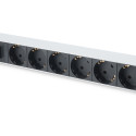 NWSZ Steckdosenleiste Aluminium PDU 1U Digitus 16A Plug, 250VAC 50/60Hz, 7-fach, mit Schalter, Übers