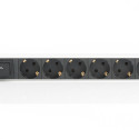 NWSZ Steckdosenleiste Aluminium PDU 1U Digitus 16A Plug, 250VAC 50/60Hz, 7-fach, mit Schalter, Übers